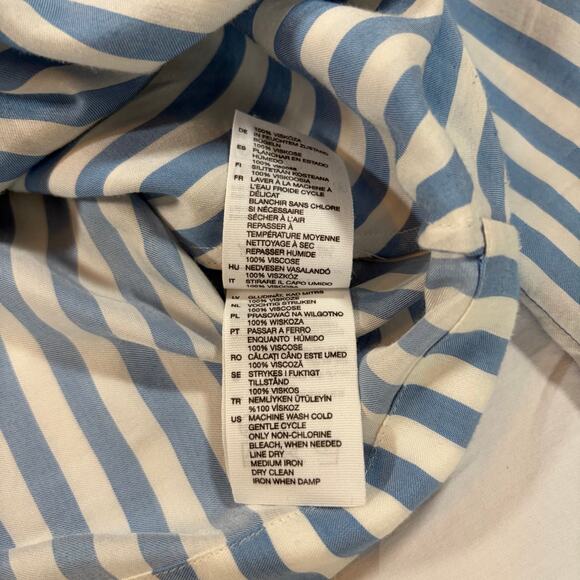 & other stories women’s blue white stripe twist front blouse Size 2. Long sleeve - Picture 5 of 9